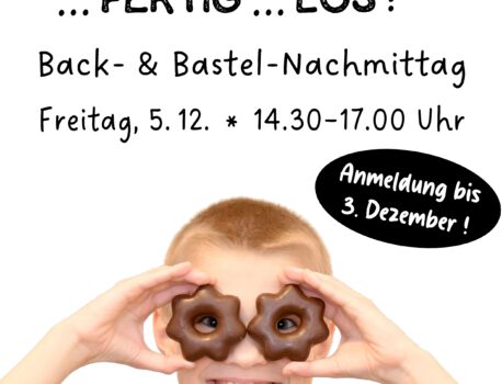 Herzliche Einladung zum Basteln und Plätzchenbacken im Advent für Kinder im Grundschulalter