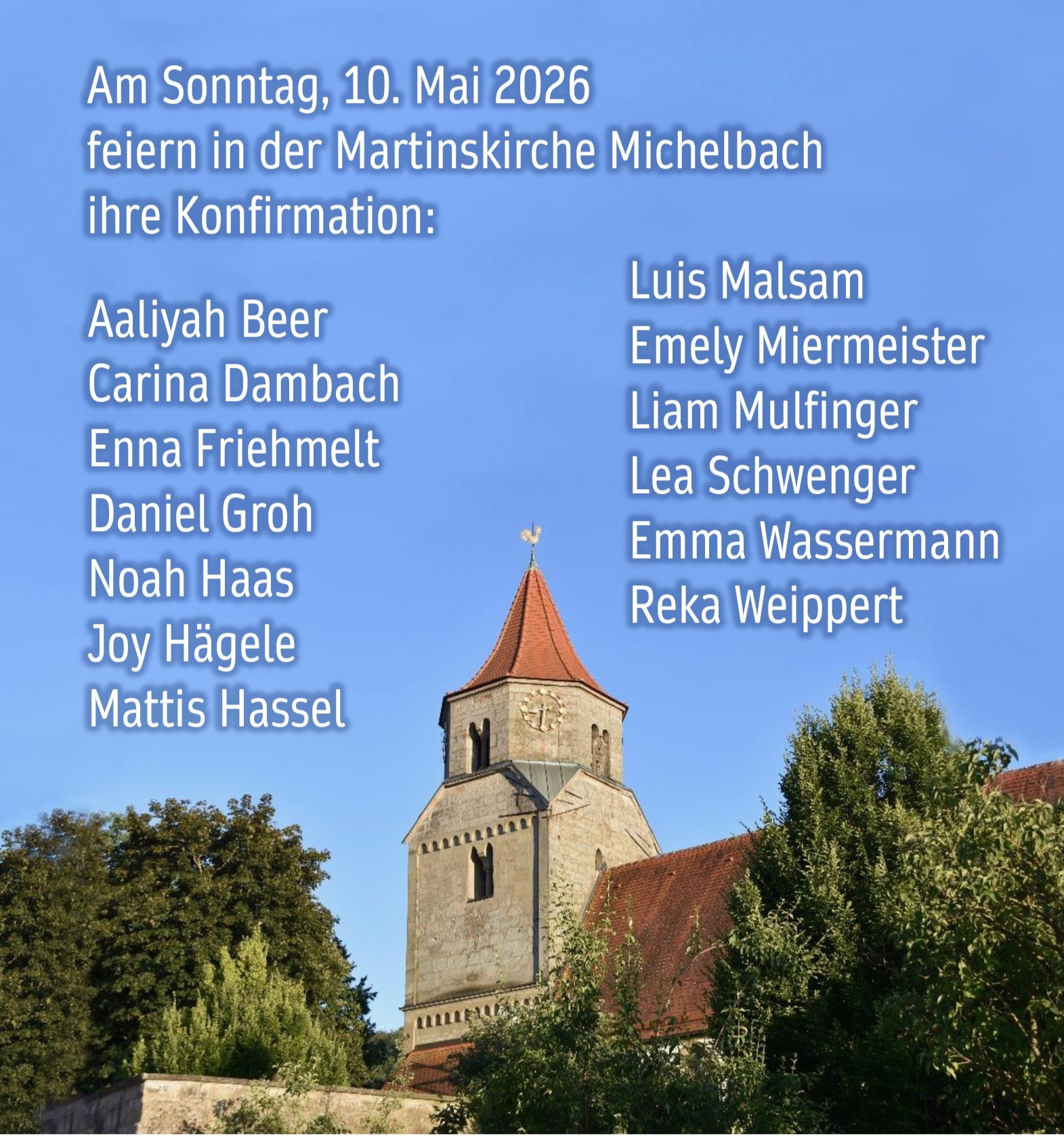 Herzlichen Glückwunsch und Gottes Segen zur Konfirmation