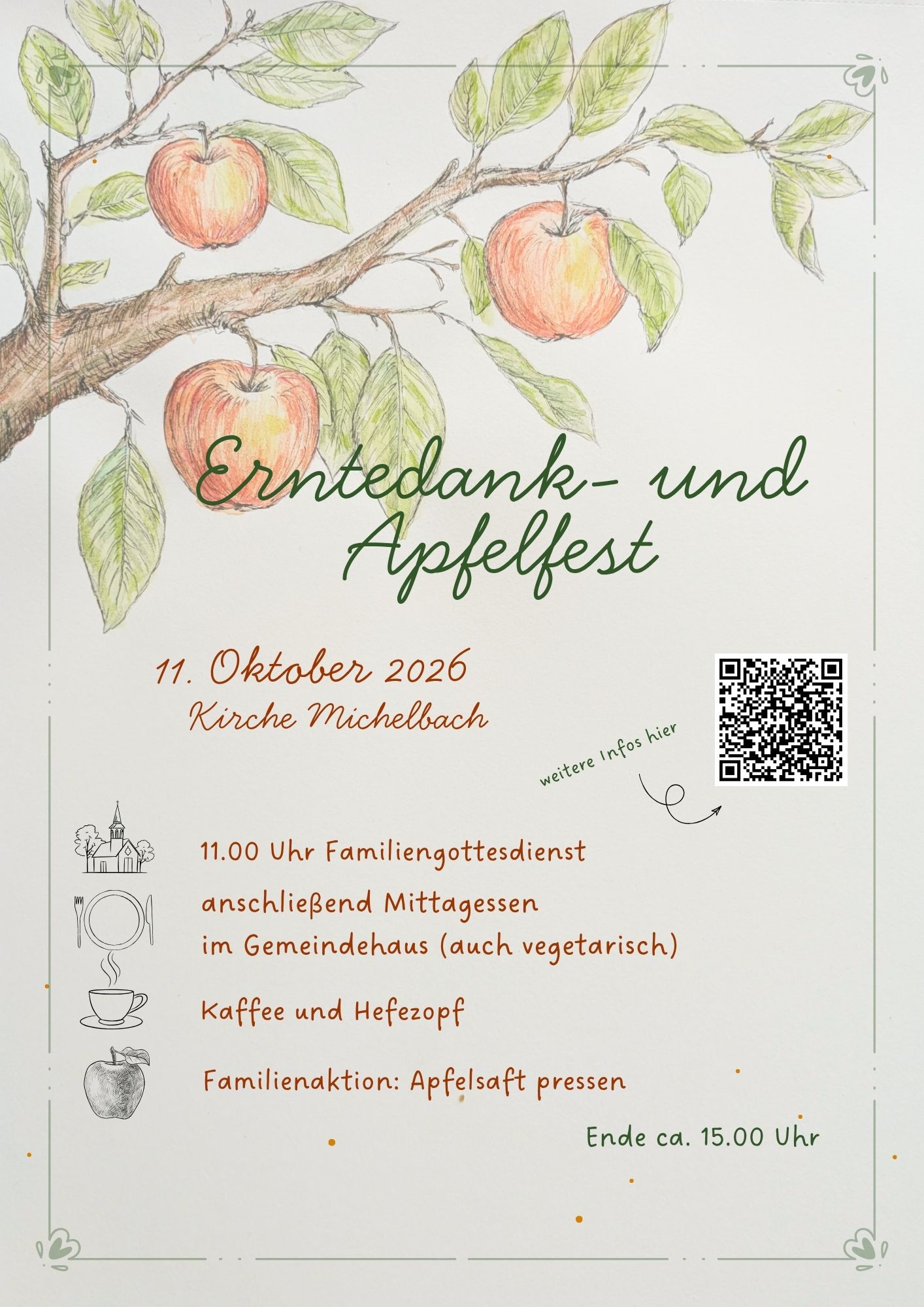 Erntedank- und Apfel-Fest am 11. Oktober 2026